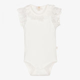 Caramelo Kids Frilly Trim Short Sleeve Vest - Ivory