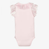 Caramelo Kids Frilly Trim Short Sleeve Vest - Pink