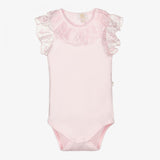 Caramelo Kids Frilly Trim Short Sleeve Vest - Pink