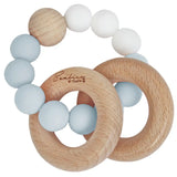 Perfect Little Thing Wood And Silicone Rings Teething Ring - Blue