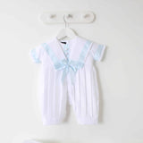 CHRISTENING Boys Blue And White Sailor Suit