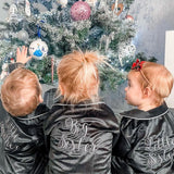 Kids Velour Personalised Pyjamas - Black