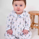 Boys Peter Rabbit Print Cotton Sleepsuit