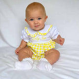 Girls Lemon Gingham All In One Romper