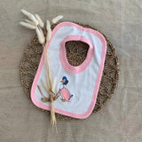 Jemima Puddle Duck Pink White Bib