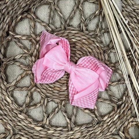 Girls Gingham Bow Hair Clip