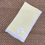 Baby's Lace Lemon Shawl With White Trim