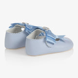 Baypods Baby Girls Blue Diamante Bow Pre-Walker Shoes