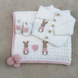 Flopsy Rabbit Handmade Cardigan and Blanket Set