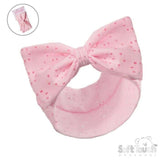 Soft Touch Baby Girls Broaderie Anglaise Headband with Matching Bow -Pink