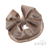 Soft Touch Velour Big Bow Headband - Beige