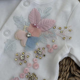 Baby Girls Luxe Colourful Flower Baby Grow and Hat