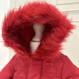 Mintini Girls Red Sequin Winter Coat With Hood