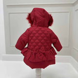 Mintini Girls Red Sequin Winter Coat With Hood