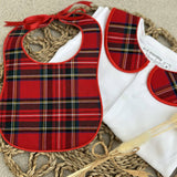 Unisex Baby Tartan Handmade Sleepsuit And Bib