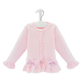 Dandelion Girls Satin Bow Cardigan - Pink