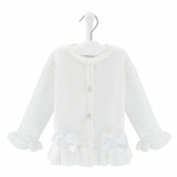 Dandelion Girls Satin Bow Cardigan - White