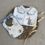 Boys Peter Rabbit Handmade Sleepsuit And Bib