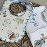 Boys Peter Rabbit Handmade Sleepsuit And Bib