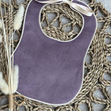 Perfect Little Thing Girls Lilac Velvet Handmade Bib