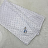 New Peter Rabbit & Flopsy Bunny Dimple Blanket - White Peter