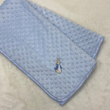 New Peter Rabbit & Flopsy Bunny Dimple Blanket - Blue