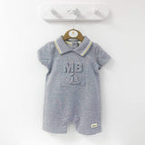 Mintini Boys Summer Grey Cotton Romper