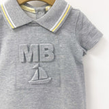 Mintini Boys Summer Grey Cotton Romper