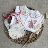 Girls Flopsy Rabbit Handmade Sleepsuit And Bib