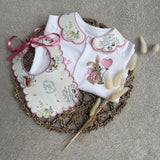 Girls Flopsy Rabbit Handmade Sleepsuit And Bib