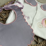 Girls Horse Carriage Handmade Sleepsuit And Bib