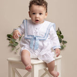 CHRISTENING Sevva William Christening Romper - White