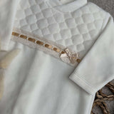 Baby Unisex Cream Velour Babygrow