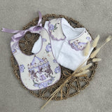 Girls Lilac Carousel Handmade Sleepsuit And Bib