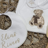 Baby Unisex Bear Vest And Bib Set