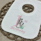 Flopsy Bunny Girls Flopsy Bunny 1st Birthday Bib