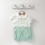 Mintini Baby Girls Mint Green Summer Romper