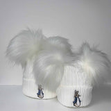 Peter Rabbit Two White Pom Hat - White