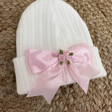 Perfect Little Thing Baby Girls Bow Wool Hat - Pink