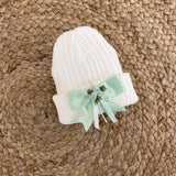 Perfect Little Thing Baby Girls Bow Wool Hat - Green