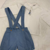 New Peter Rabbit Cord Dungaree With Shirt - Blue