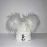 Flopsy Bunny Two White Pom Hat - White