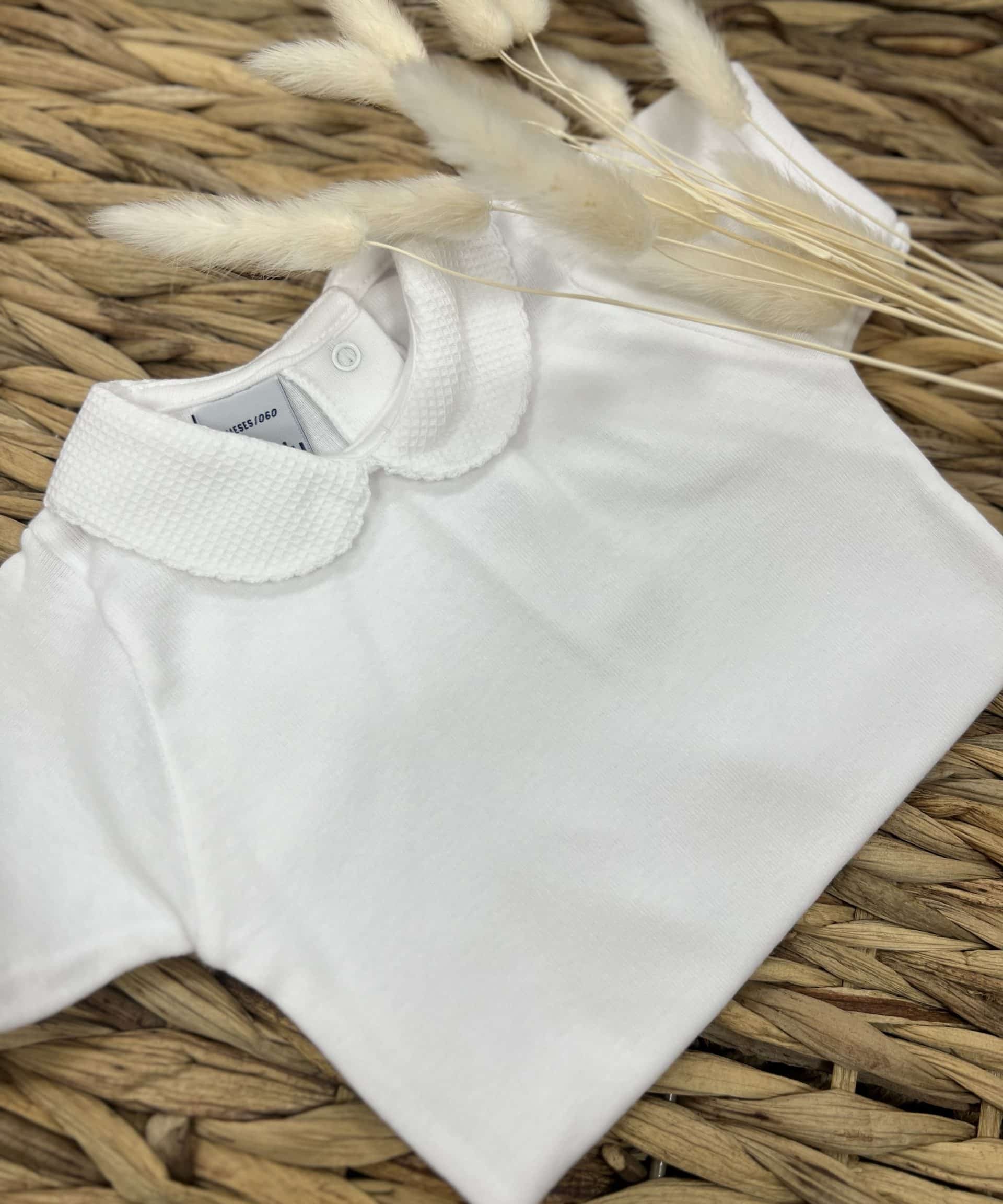 Babidu Unisex White Cotton Short Sleeve Bodysuit