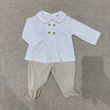 Perfect Little Thing Soft Shirt & Trouser Set - Beige