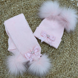 Perfect Little Thing Hat & Scarf Set - Pink Bow