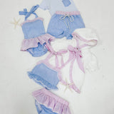 PERFECT LITTLE THING Girls Blue And Pink Frill Swimsuit