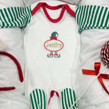 Christmas Green Stripe Babygrow