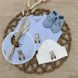 Little Brown Bear Baby Boy's Bear Gift Set - Blue Vest