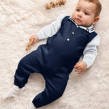 Caramelo Kids Baby Boys Blue Knitted All In One