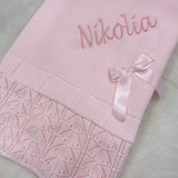 Perfect Little Thing Baby Spanish Luxury Knitted Shawl - Baby Pink